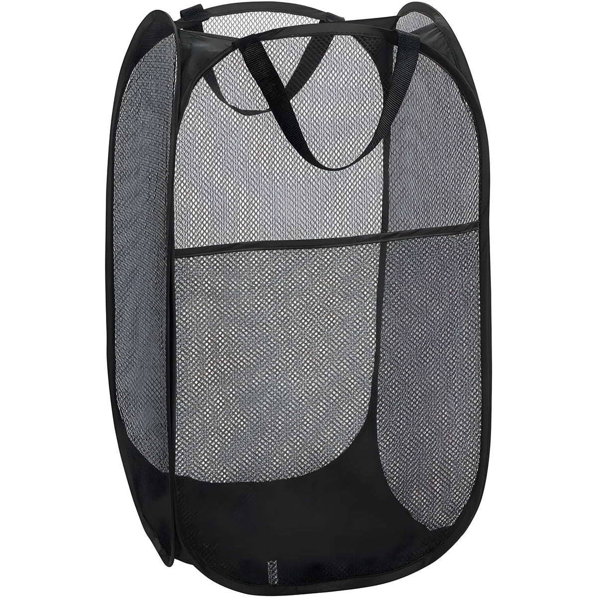 Foldable Mesh Popup Laundry Hamper Black
