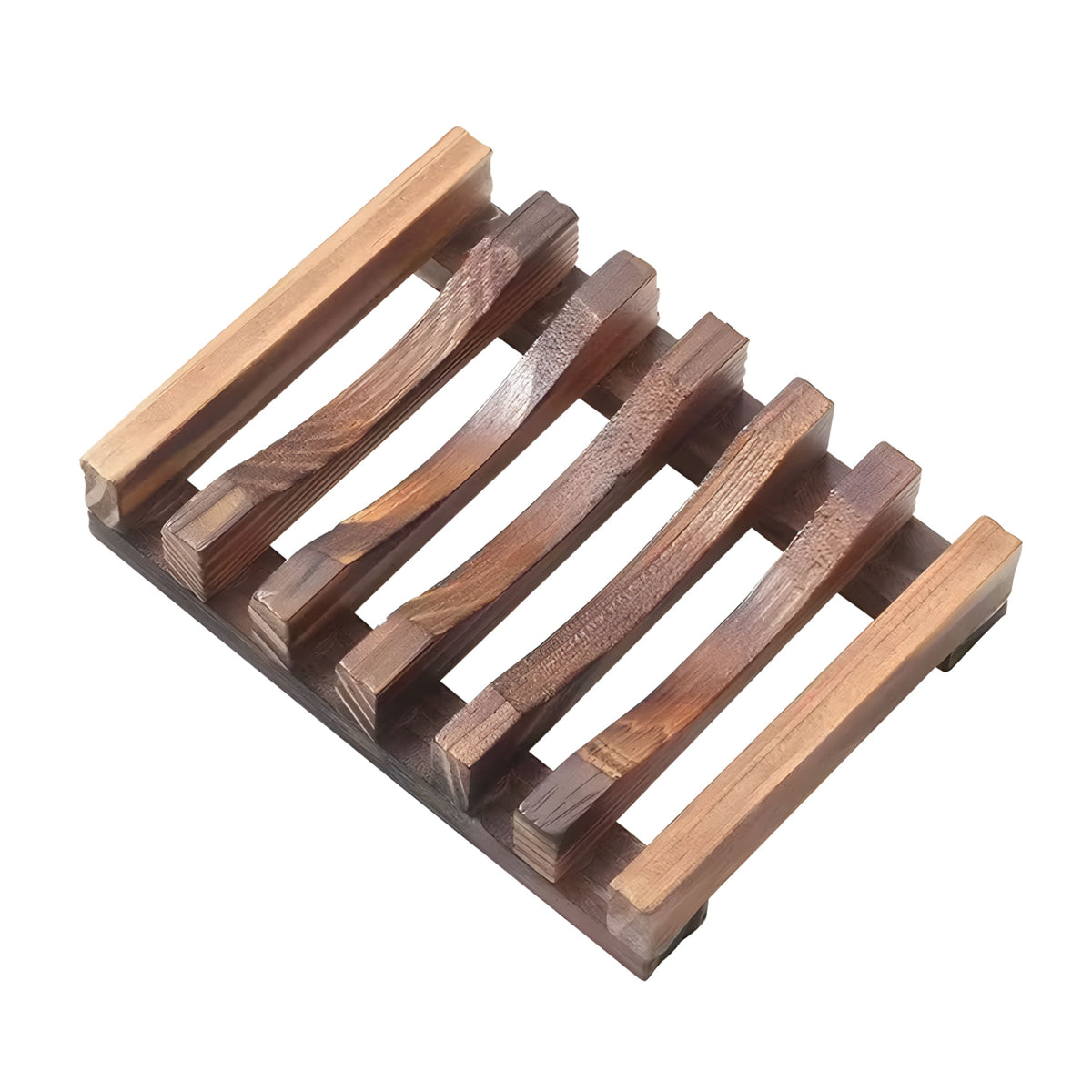 Self-Draining Wooden Soap Dish 1 Pcs - Charred Wood Soap Holder