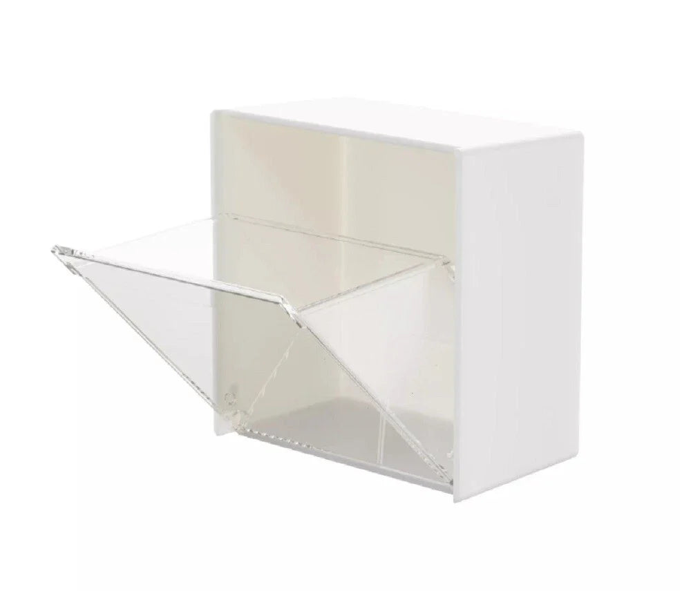 Wall-Mounted Clamshell Cotton Swab Storage Holder