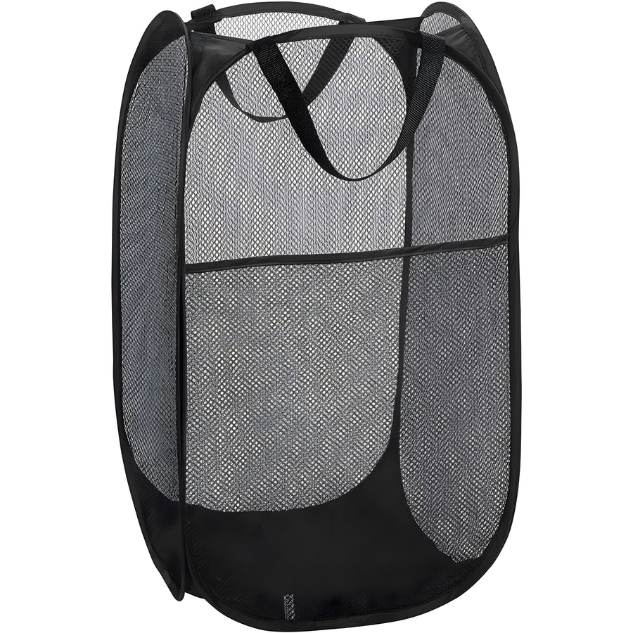 Foldable Mesh Popup Laundry Hamper Black