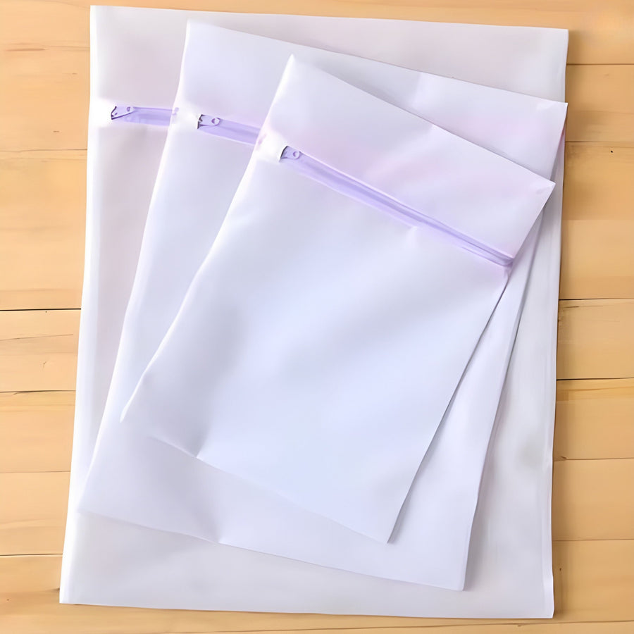 Purple Laundry Mesh Bags - 3 Pack (Small, Medium, Large) Reusable Washing Bags for Clothes, Delicates, Shoes
