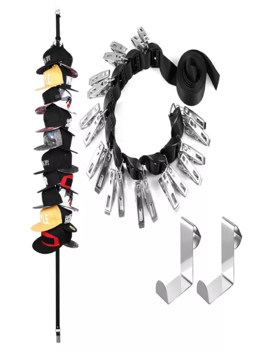 Baseball Cap Rack Storage Organizer Fits 20 Caps